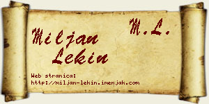 Miljan Lekin vizit kartica